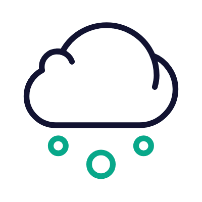 Cloud Hail, Animated Icon, Outline