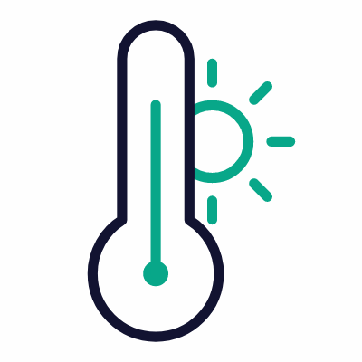 Hot Temperature, Animated Icon, Outline
