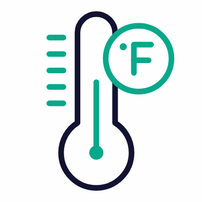 Fahrenheit Temperature, Animated Icon, Outline