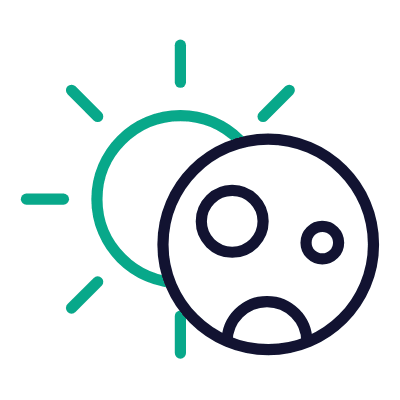 Sun Eclipse, Animated Icon, Outline