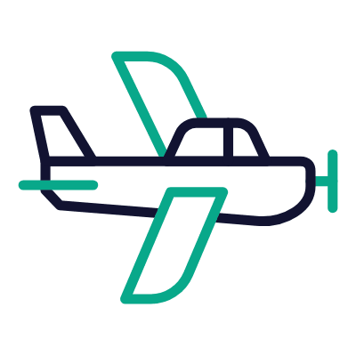 Propeller Plane, Animated Icon, Outline