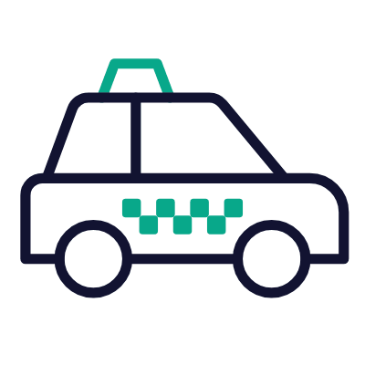 Taxi, Animated Icon, Outline