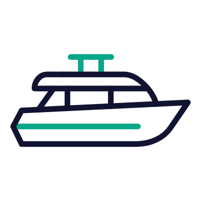 Yacht, Animated Icon, Outline
