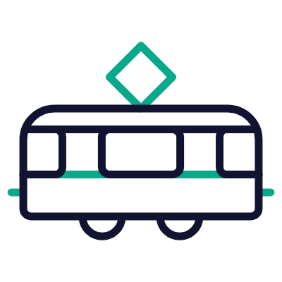 Tram, Animated Icon, Outline