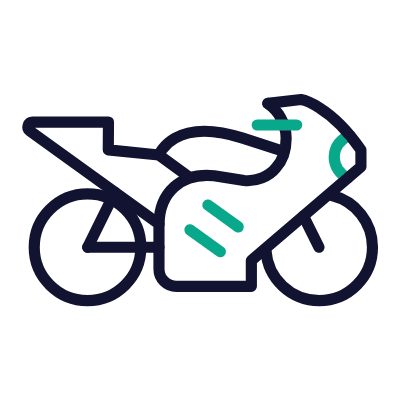Motorcycle, Animated Icon, Outline