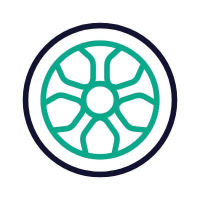 Car Wheel, Animated Icon, Outline