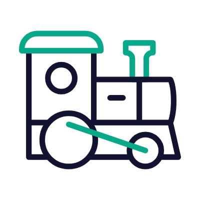 Locomotive, Animated Icon, Outline