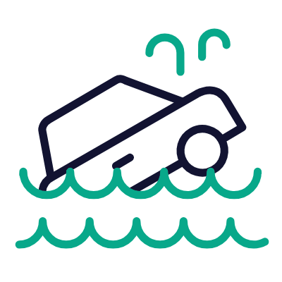 Car Flood, Animated Icon, Outline