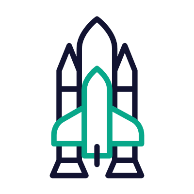 Rocket Boosters, Animated Icon, Outline