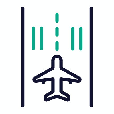 Runway Airplane, Animated Icon, Outline