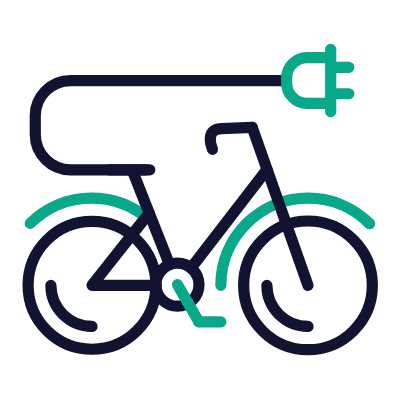 Electric Bicycle, Animated Icon, Outline