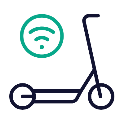 Scooter Wifi, Animated Icon, Outline