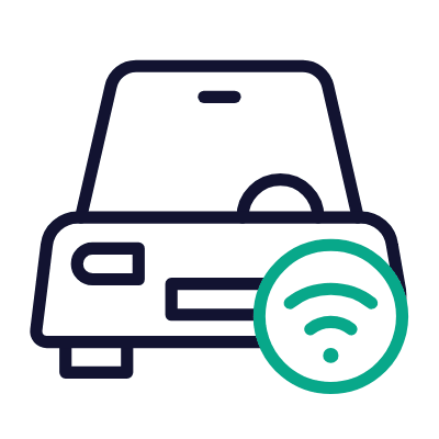 Autonomous Car, Animated Icon, Outline