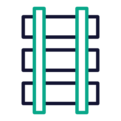 Train Tracks, Animated Icon, Outline