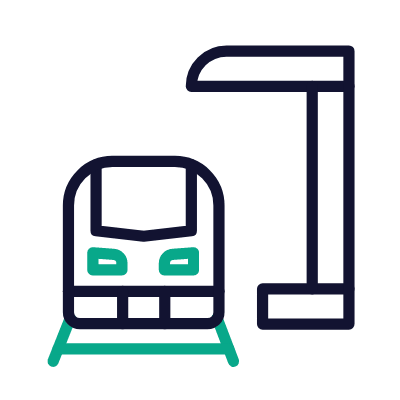 Train Station, Animated Icon, Outline