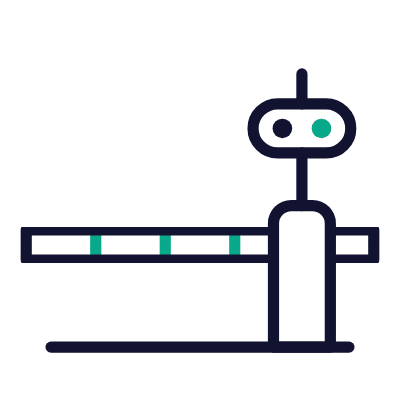 Railroad Crossing Gate, Animated Icon, Outline