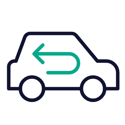Car Air Recirculation, Animated Icon, Outline