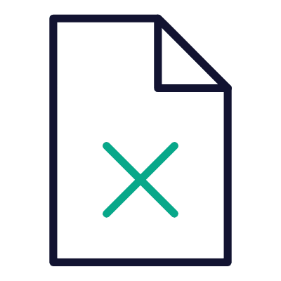 File Cross, Animated Icon, Outline
