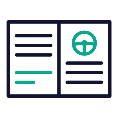 Manual Book Car, Animated Icon, Outline