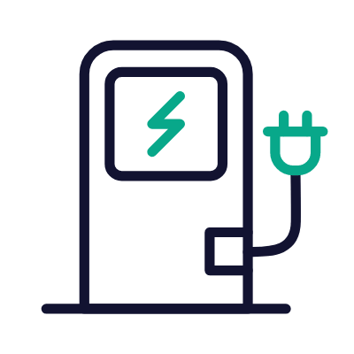 Ev Charging Station, Animated Icon, Outline