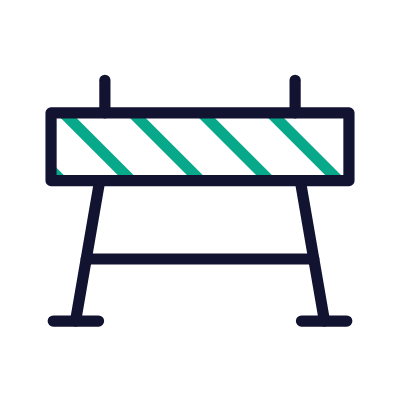 Road Barrier, Animated Icon, Outline