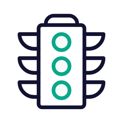 Traffic Lights, Animated Icon, Outline