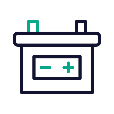 Car Battery, Animated Icon, Outline