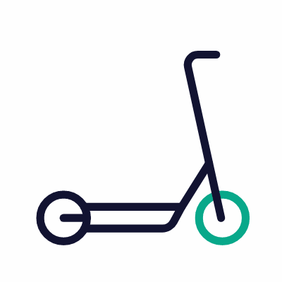 Scooter, Animated Icon, Outline