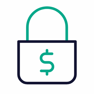 Lock Dollar, Animated Icon, Outline