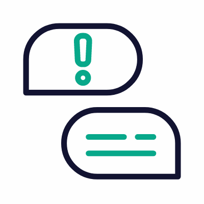 Chats Exclamation, Animated Icon, Outline