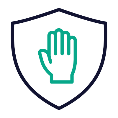 Shield Hand, Animated Icon, Outline