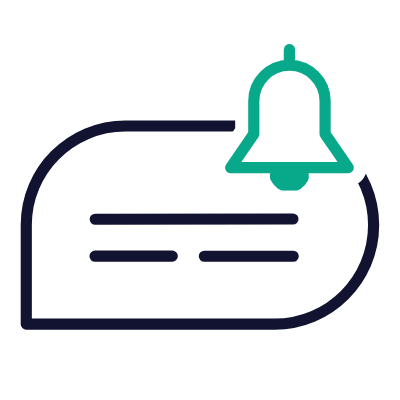Chat Bell, Animated Icon, Outline