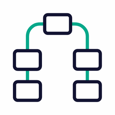 Diagram Flow, Animated Icon, Outline