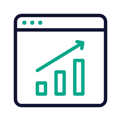 Browser Bar Chart, Animated Icon, Outline