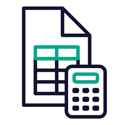 File Calculator, Animated Icon, Outline